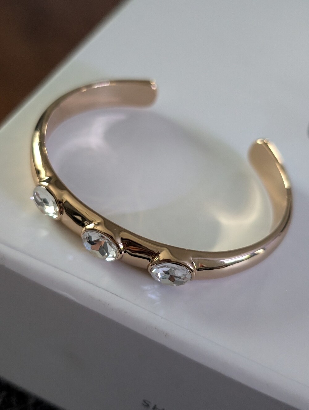 Ettika Gold Crystal Accent Open Bangle Bracelet - Women Jewelry